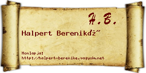 Halpert Bereniké névjegykártya